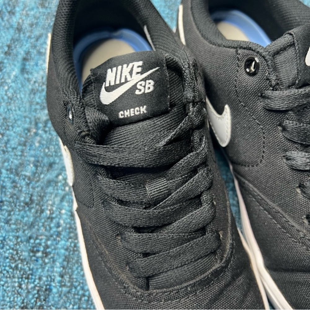 Nike SB Check Solar Canvas Sneakers in Black White - Picture 6 of 7
